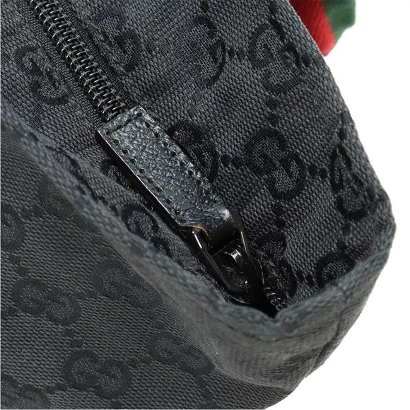 Authenticated Gucci Sherry Black Web Hobo Shoulder Bag Tote Handbag - Picture 10 of 16